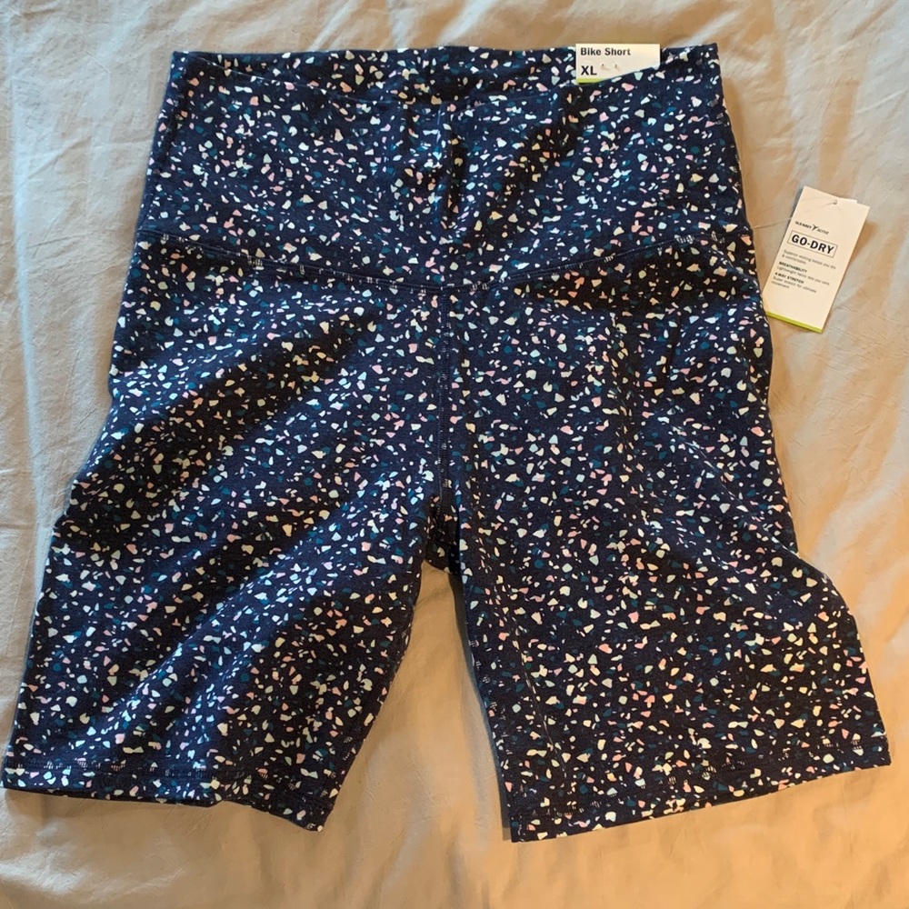 Old Navy Women's Blue Patterned Bike Shorts
